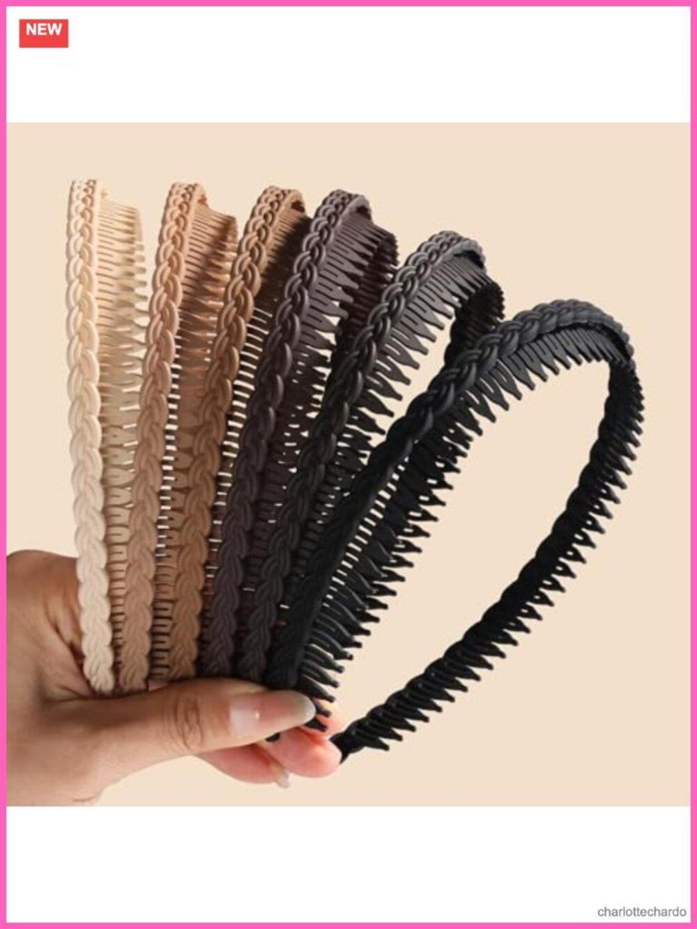 6Pc Non Slip Plastic Headbands with Teeth Zig Zag Comb Hair Accessories
